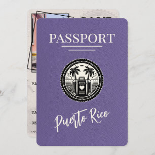 Save The Date Passeport Lilac Porto Rico