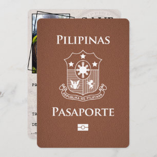 Save The Date Passeport Philippines Brown Enregistrer La Date