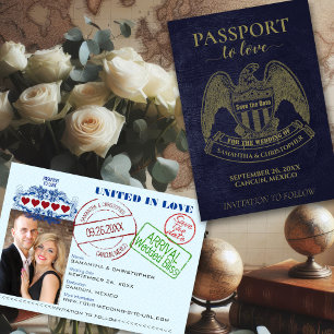 Save The Date Passeport pour aimer Amusants Destination Mariage