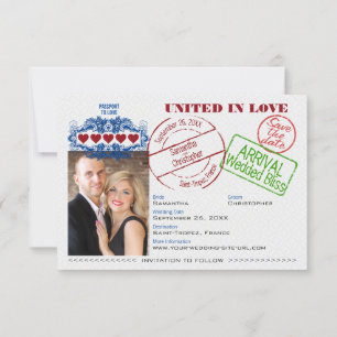 Save The Date Passeport pour aimer jolie destination Mariage Noi