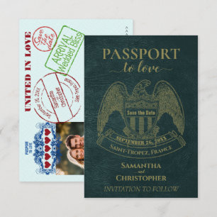 Save The Date Passeport pour l'Amour Créatif Destination Mariage