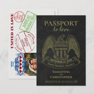 Save The Date Passeport pour une destination de mariage amusante