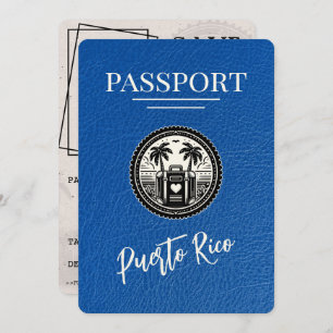 Save The Date Passeport Royal Blue Porto Rico