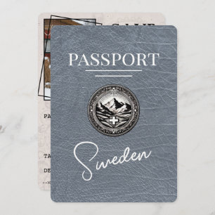 Save The Date Passeport Silver Suède Enregistrer La Date