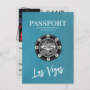 Save The Date Passeport turquoise Las Vegas Enregistrer La Date