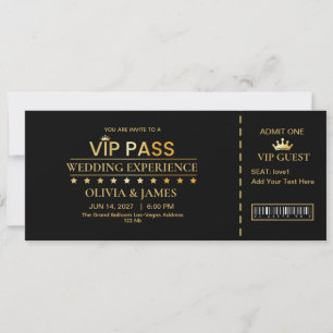 Save The Date Passeport Vip Mariage Élégant Accès Exclusif Doré