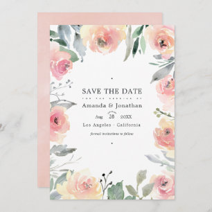 Save The Date Pastel Blush rose Mariage photo