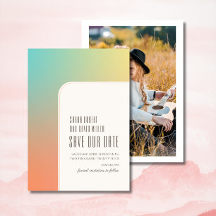 Save The Date Pastel Gradient Retro Chic Rose