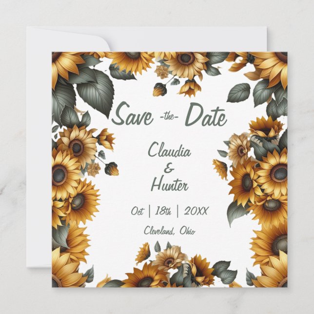 Save The Date Patch de tournesol Enregistrer la date (Devant)