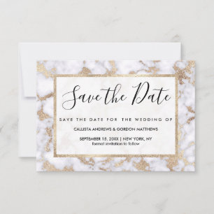 Save The Date Pattern de Chic White Gold Foil