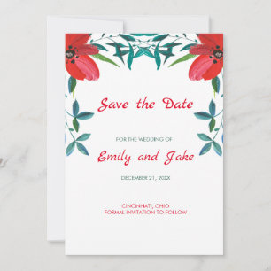Save The Date Pavot aquarelle