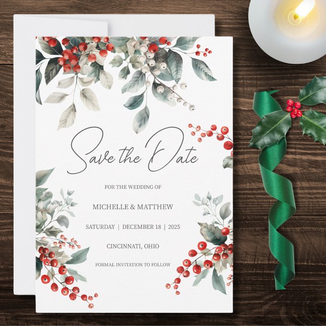 Save The Date Pays Hiver Holly (Créateur téléchargé)