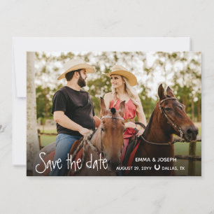 Save The Date Pays Western Mariage Deux photos Enregistrer la da