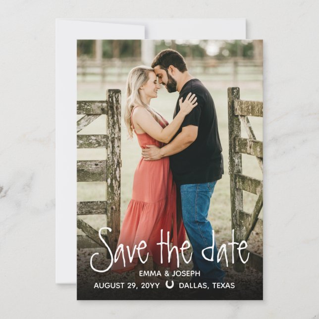 Save The Date Pays Western Photo Wedding Enregistrer la date (Devant)