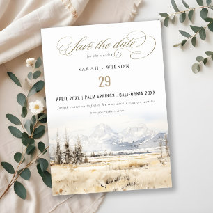 Save The Date Paysage aquarelle de mariage à Jackson Hole Wyomin