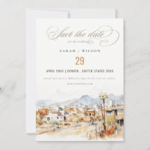 Paysage aquarelle de mariage à Tucson, Arizona