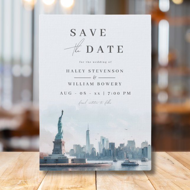 Save The Date Paysage de New York Liberté Mariage Enregistrer la (Créateur téléchargé)