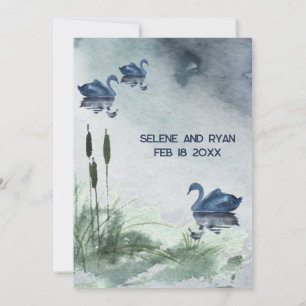 Save The Date Paysage des lacs avec cygnes enregistrer la date