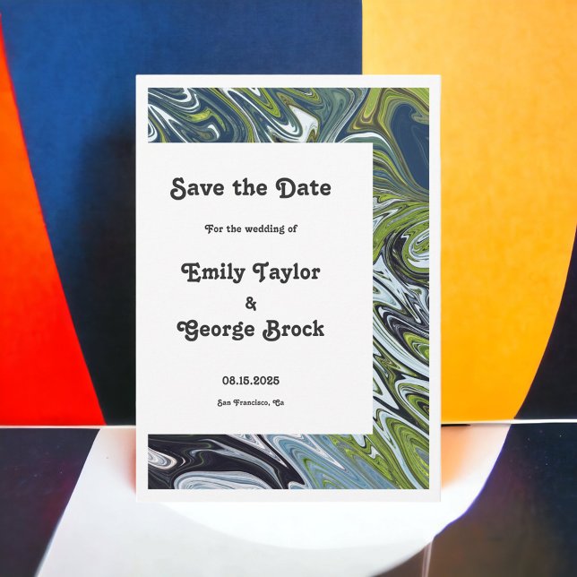 Save The Date Paysage minimal moderne Mariage artistique Abstrai (Créateur téléchargé)