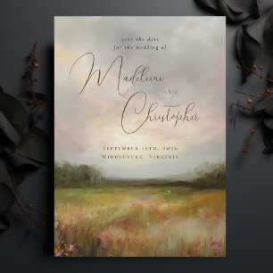 Save The Date Paysage Peinture Fleur sauvage été Meadow Photo