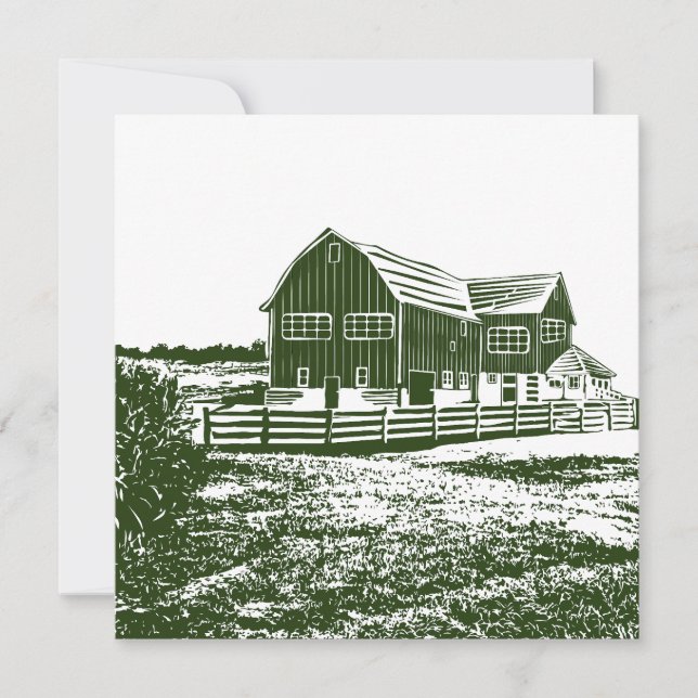 Save The Date Paysage rural maison de ferme de style coupe (Devant)