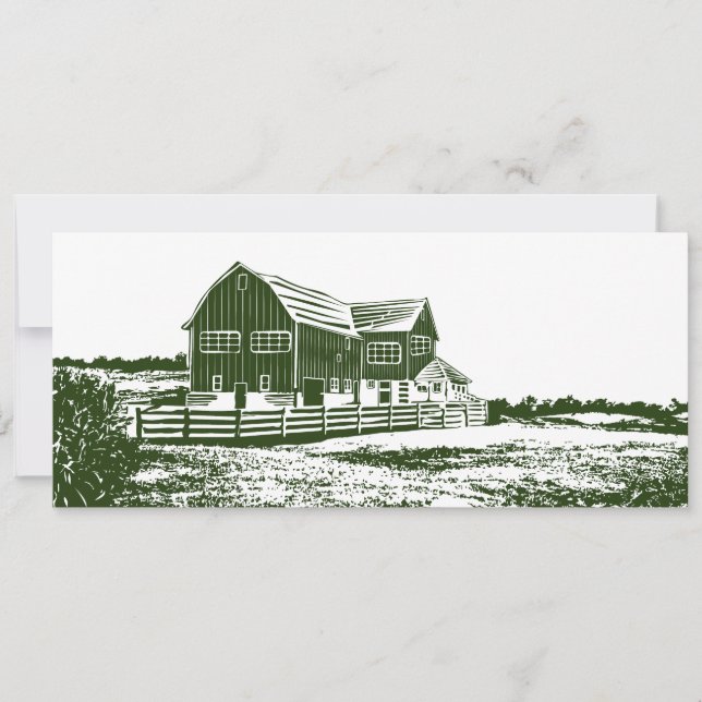 Save The Date Paysage rural maison de ferme de style coupe (Devant)