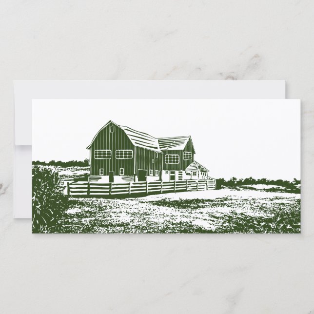 Save The Date Paysage rural maison de ferme de style coupe (Devant)