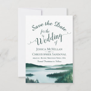 Save The Date Paysage rustique de lac de montagne pour mariage d