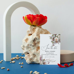 Save The Date Peach Peach Pink aquarelle florale photo mariage