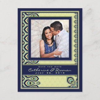 Save The Date Peacock Nouveau Enregistrer la date (Marine)