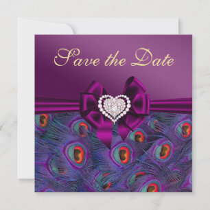 Save The Date Peacock Plum Purple Enregistrer la date