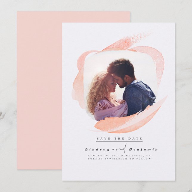 Save The Date Pêche Abstraite Moderne Économisez La Photo Date (Devant / Derrière)