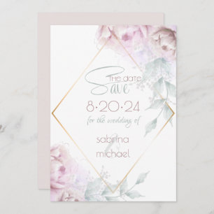 Save the date   Peine d'aquarelle à crème blanche 