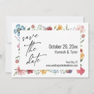 Save The Date Peint couleur aquarelle Meadow Fleur sauvage