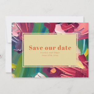 Save The Date Peinture à l'huile Déco Inspiré Mariage Super