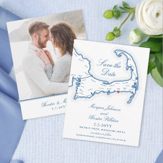 Save The Date Pelham House Dennis Port Cape Cod Mariage bleu