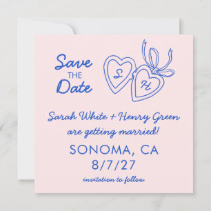 Save The Date Pendentif Cœur Fantaisiste Doodle Esquisse Moderne