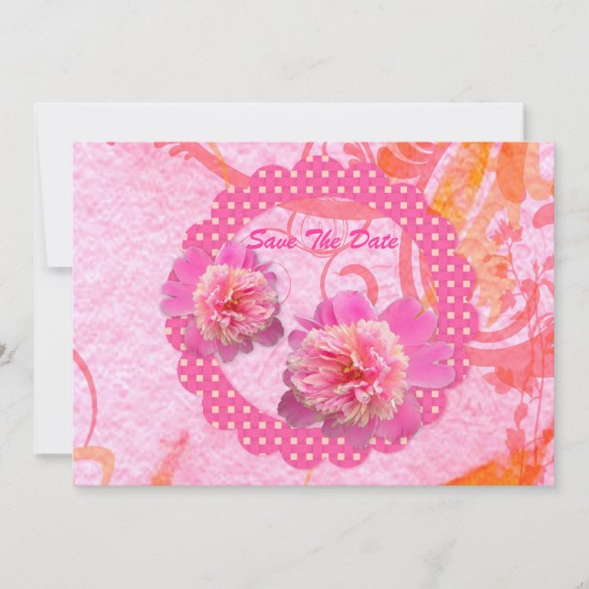 Save The Date Peonies Enregistrer La Date (Devant)