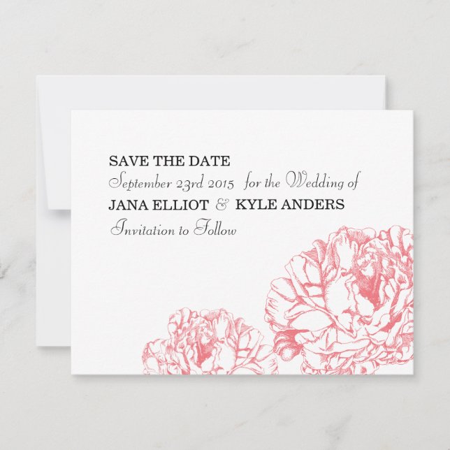 Save The Date Peony Enregistrer la date (Devant)