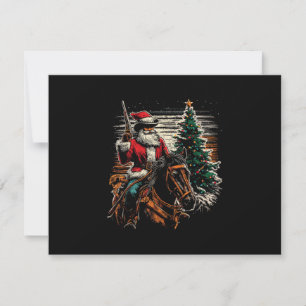 Save The Date Père Noël Cowboy - Arbre de Noël Vintage Cowboy