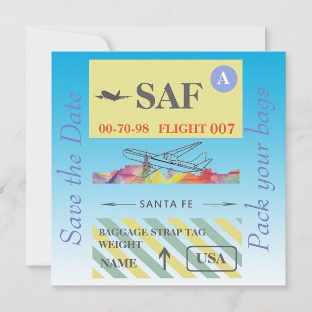 SAVE THE DATE PÈRE NOËL FE, NOUVEAU MEXIQUE SKYLINE WB1 - (Devant)