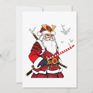 Save The Date Père Noël Noël Père Noël Art Japonais Samouraï 