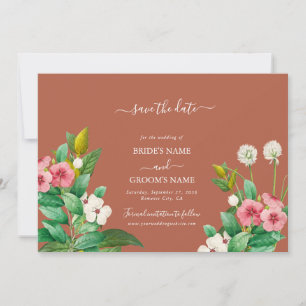 Save The Date Périwinkle Burnt Orange Terracotta Mariage