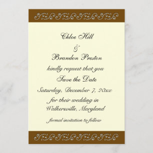 Save The Date Perles élégantes sur ivoire Enregistrer la date