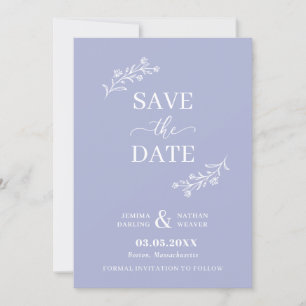 Save The Date Permule Bleu Blanc Manipulé Bricolage Floral