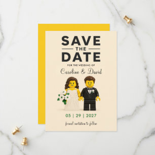 Save The Date Personnages de blocs de construction de briques de