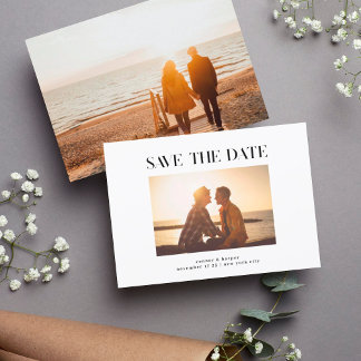 Save The Date Personnalisé | Cadres photos en gras Texte moderne