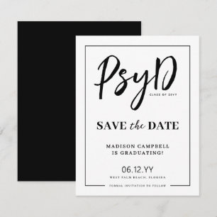 Save The Date Personnalisé Elegant PsyD Docteur en Psychologie