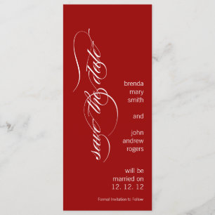 Save The Date Personnalisé Moderne Enregistrer la date Rouge et
