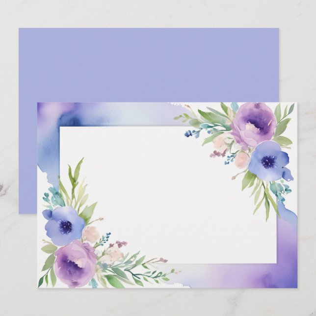 Save The Date Personnalisé Vierge Violet Bleu (Devant / Derrière)